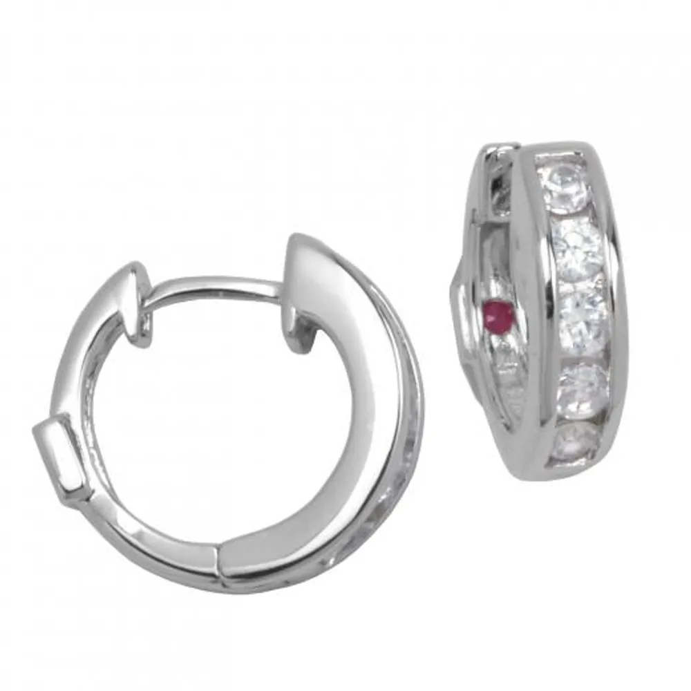 Elle Cubic Zirconia Huggie 14mm Earrings