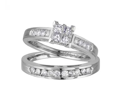 Princessa White Gold 0.50CTW Diamond Bridal Set