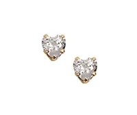 14K Yellow Gold Cubic Zirconia Earrings with 14K Gold Filled Fluted Bell Backs