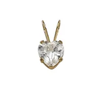 10K Yellow Gold 13" 5mm White Cubic Zirconia Heart