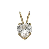 10K Yellow Gold 13" 5mm White Cubic Zirconia Heart