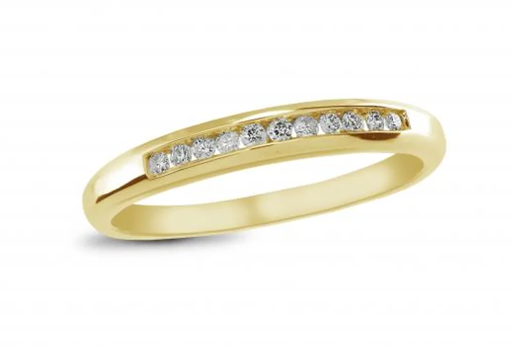 Infinity Yellow Gold Channel Set Diamond Anniversary Ring