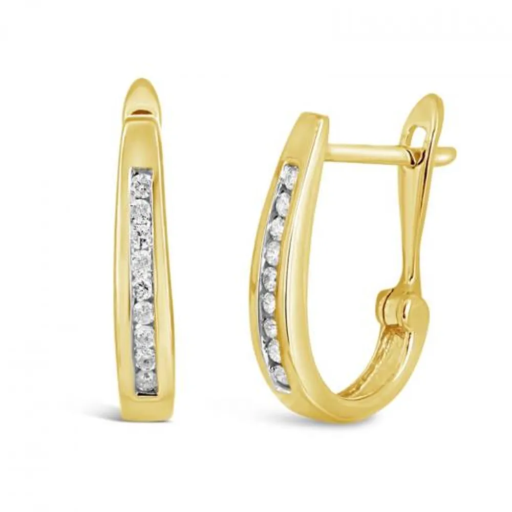 Infinity Yellow Gold 0.15CTW Diamond Earrings