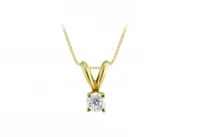 Yellow Gold 0.15CT Solitaire Pendant