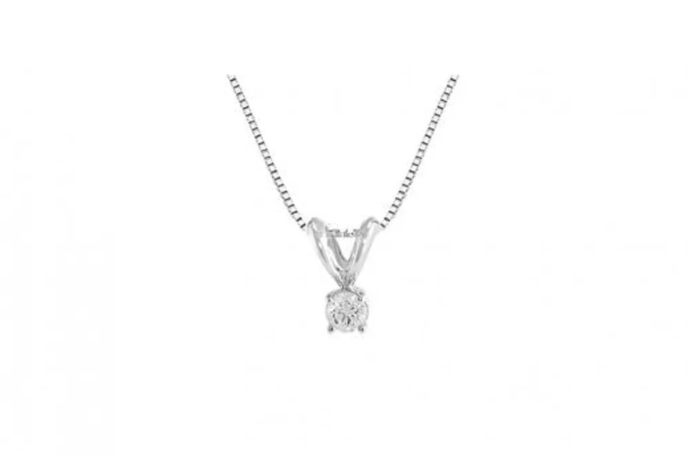 10K White Gold 0.10CT Diamond Pendant