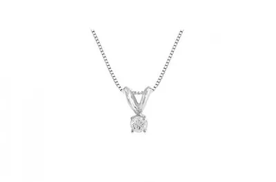 10K White Gold 0.10CT Diamond Pendant