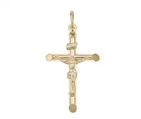 10K Yellow Gold Tubular Crucifix