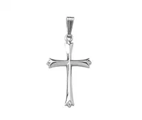 10K White Gold Solid Cross