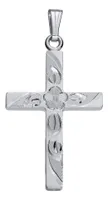 Sterling Silver 18" Engraved Cross