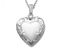 Sterling Silver 18" Engraved Heart Locket