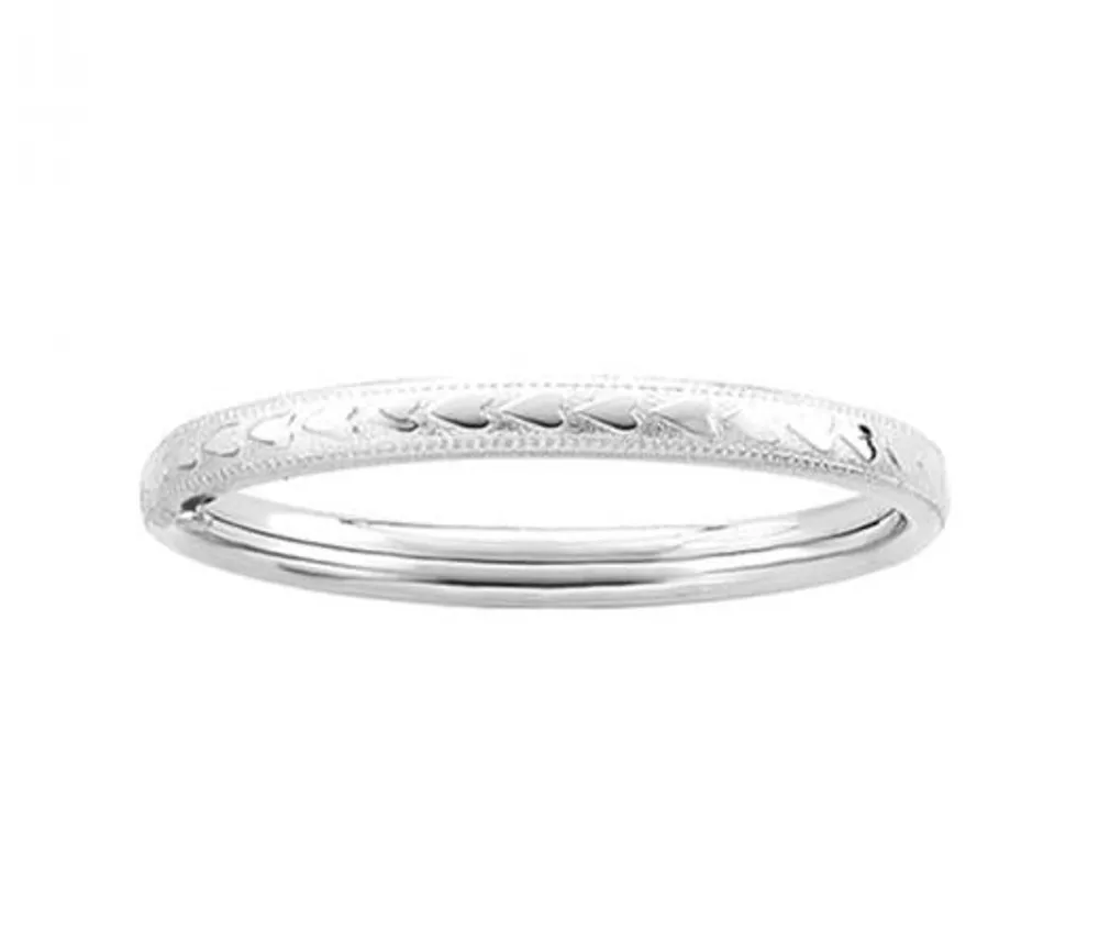 Children's Sterling Silver 4.5" Hearts Bangle