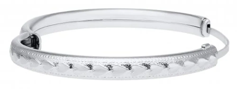 Children's Sterling Silver 4.5" Hearts Bangle