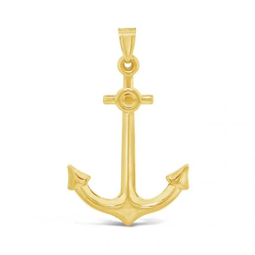 10K Yellow Gold Anchor Pendant