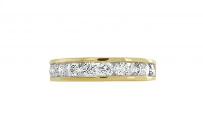 Infinity Two Yellow Gold Channel Set 0.75CTW Diamond Anniversary Ring