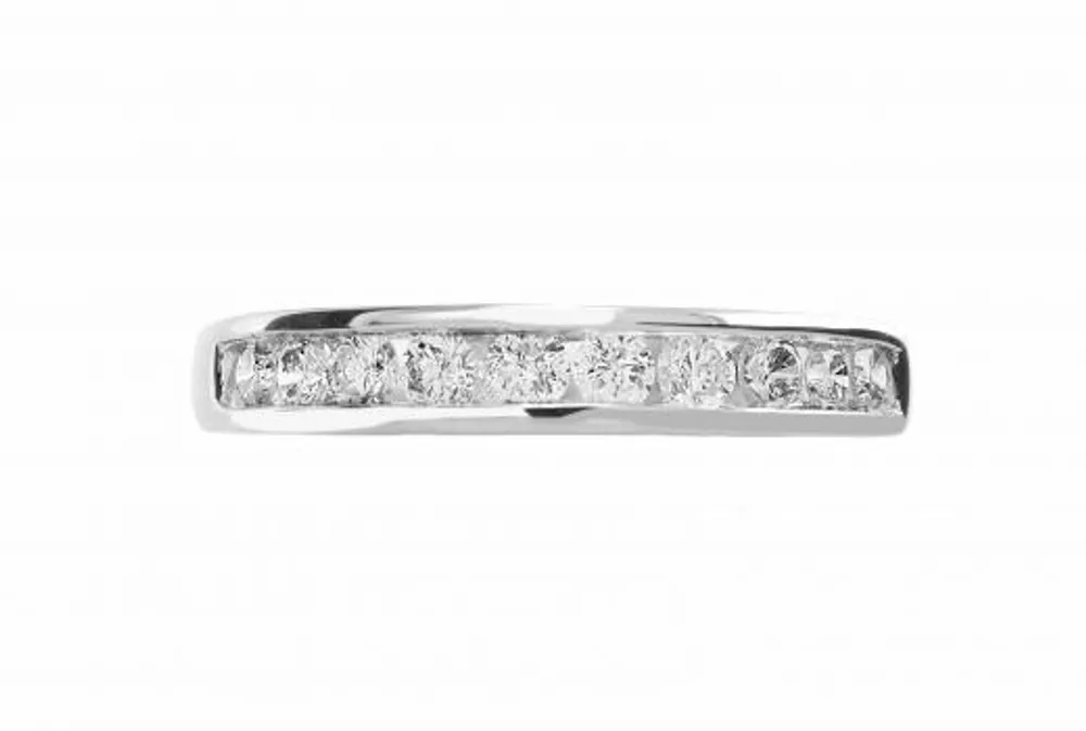 Infinity White Gold Channel Set 0.50CTW Diamond Anniversary Ring