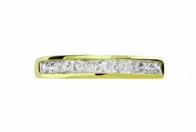 Infinity Yellow Gold Channel Set 0.50CTW Diamond Anniversary Ring