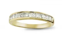 Infinity Yellow Gold Channel Set 0.50CTW Diamond Anniversary Ring