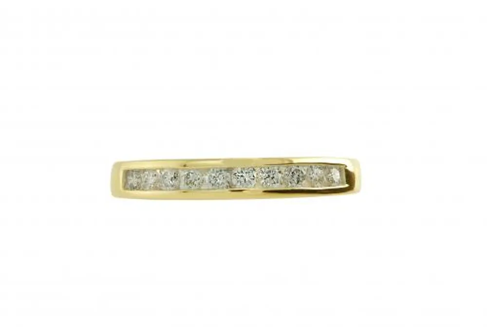 Infinity Yellow Gold Channel Set 0.33CTW Diamond Anniversary Ring