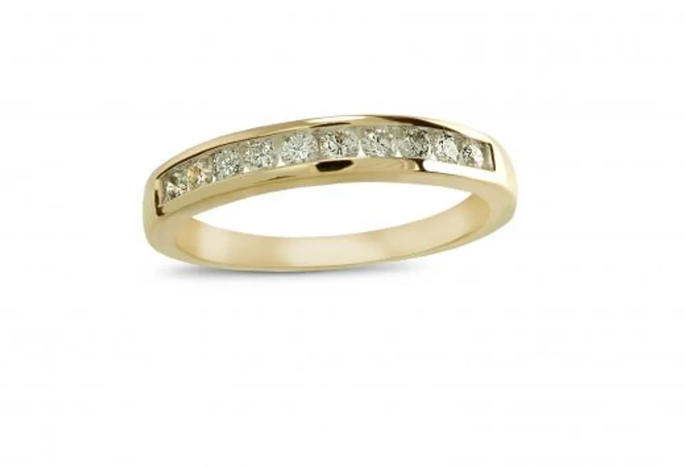 Infinity Yellow Gold Channel Set 0.33CTW Diamond Anniversary Ring