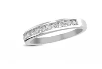 Infinity White Gold Channel Set 0.25CTW Diamond Anniversary Ring