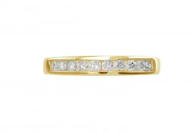 Infinity Yellow Gold Channel Set 0.25CTW Diamond Anniversary Ring