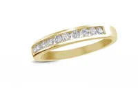 Infinity Yellow Gold Channel Set 0.25CTW Diamond Anniversary Ring