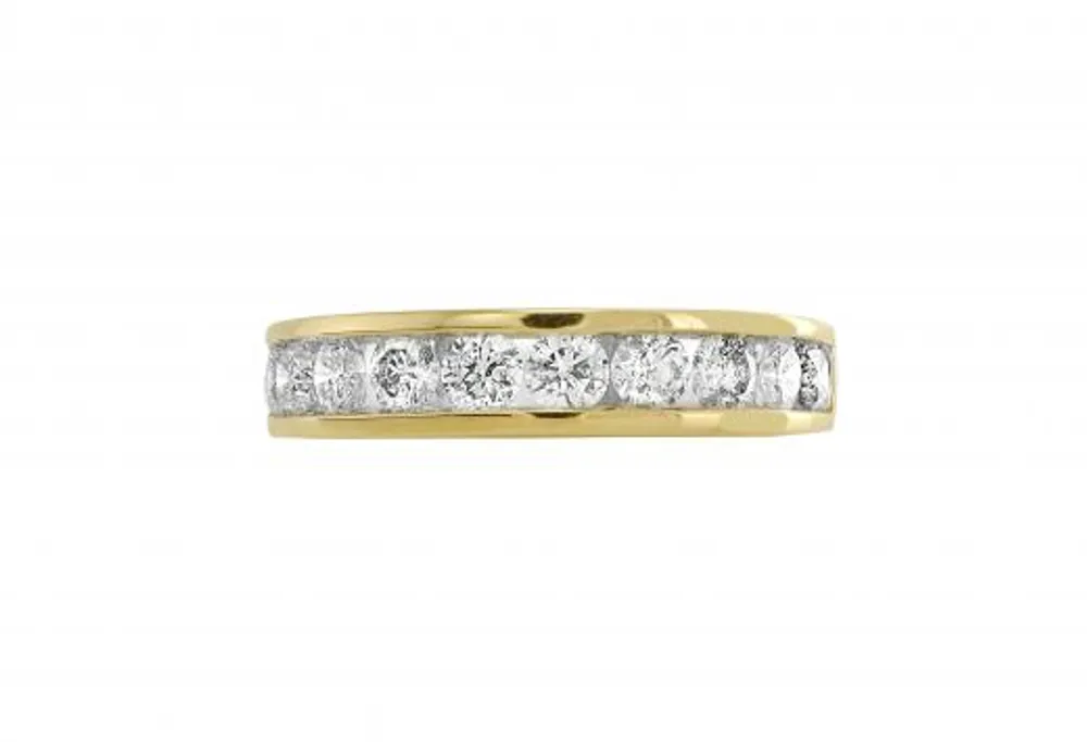 Infinity Gold Channel Set 1.00CTW Diamond Anniversary Ring