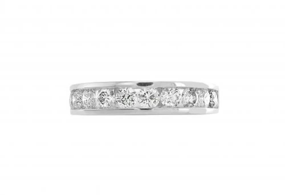 Infinity White Gold Channel Set 1.00CTW Diamond Anniversary Ring