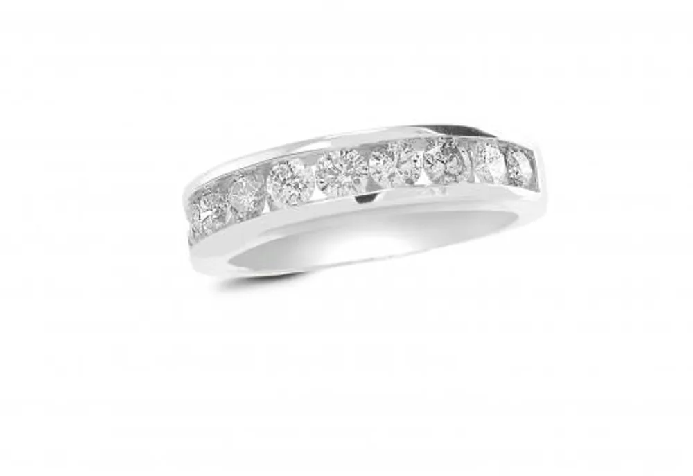 Infinity White Gold Channel Set 1.00CTW Diamond Anniversary Ring