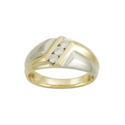 10K Yellow & White Gold Men's 0.33CTW Diamond Ring