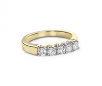 Windsor Five-Stone Yellow Gold 0.25CTW Diamond Anniversary Ring