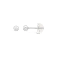 10K White Gold 3mm Ball Earrings