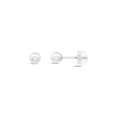 10K White Gold 4mm Ball Earring