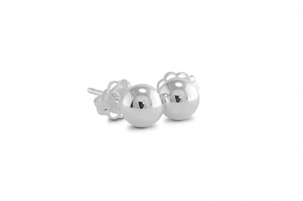 10K White Gold 5mm Ball Earrings