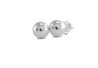 10K White Gold 6mm Ball Earrings