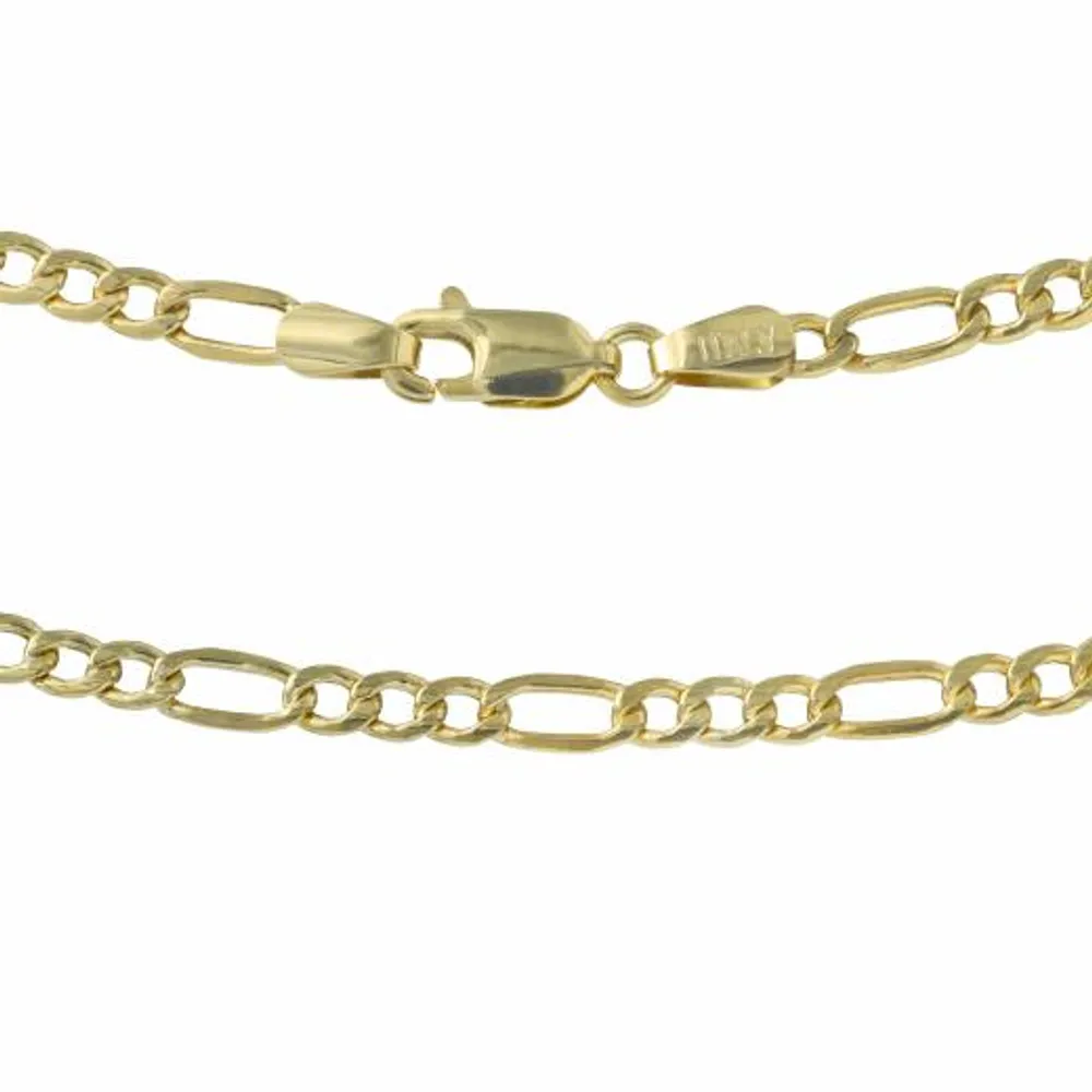 10K Yellow Gold 20" 5.2mm Diamond Cut Figaro Chain