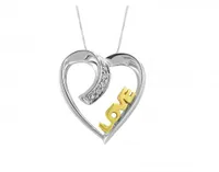 Sterling Silver Diamond Heart Pendant