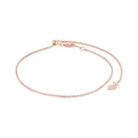 10K Rose Gold Adjustable to 11" 1.4 mm Sparkle Ankle Bracelet