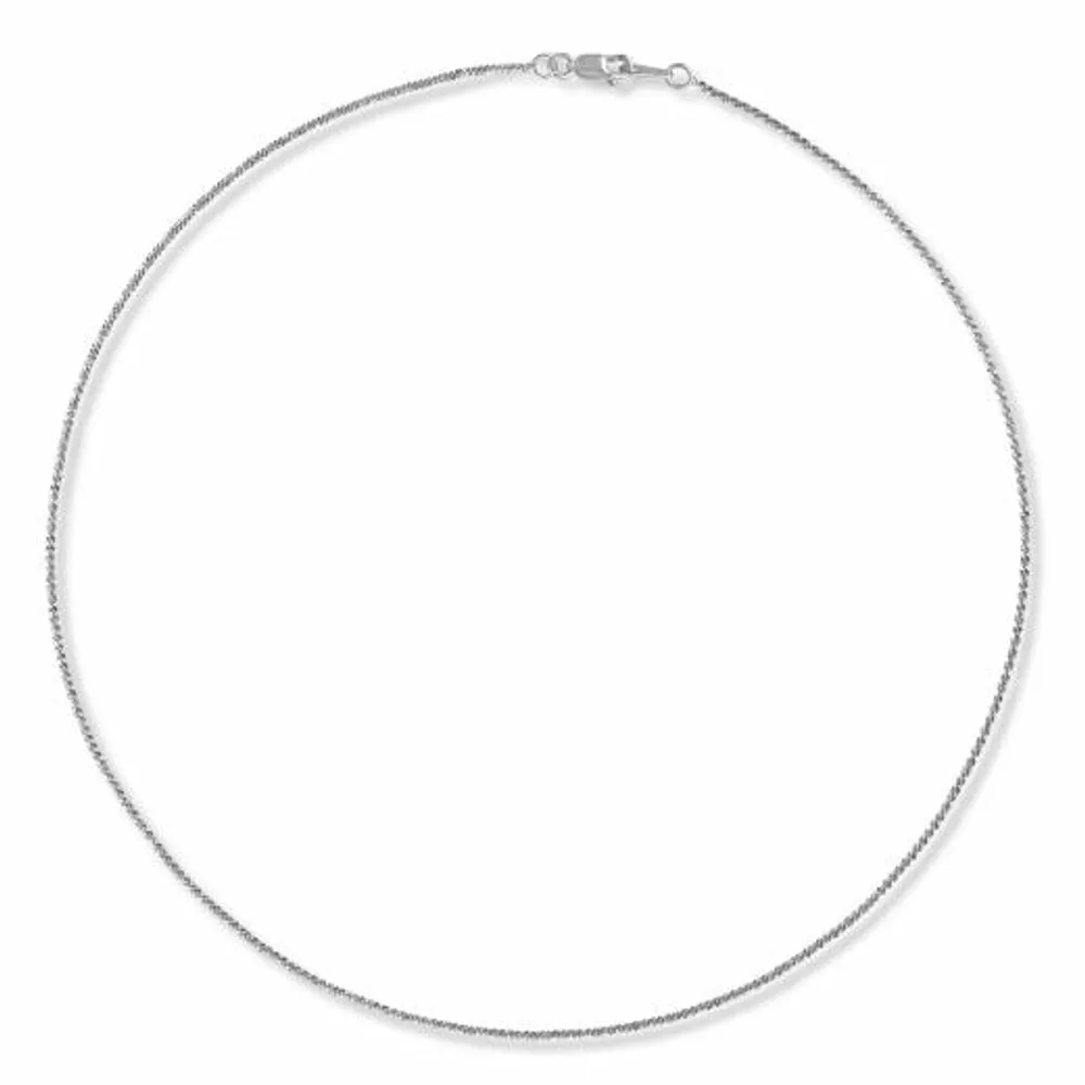 10K White Gold 18" 1.4mm Sparkle Chain