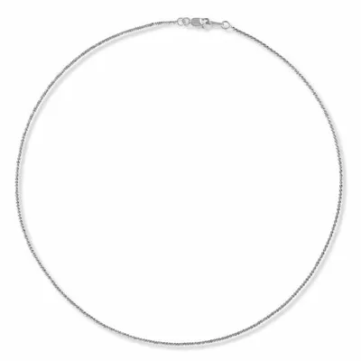 10K White Gold 18" 1.4mm Sparkle Chain