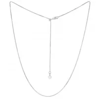 10K White Gold Adjustable to 22" 0.80mm Box Chain