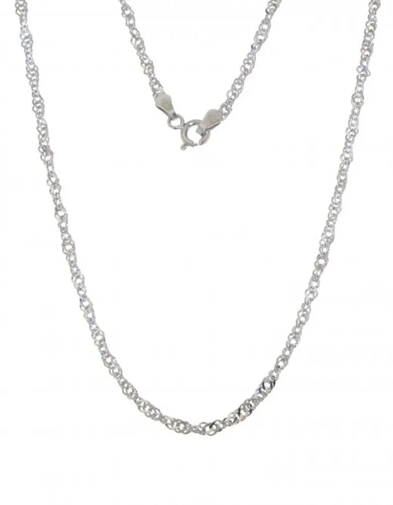 Sterling Silver 18" 2.1mm Singapore Chain