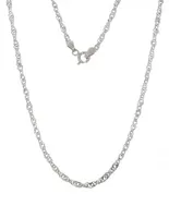 Sterling Silver 18" 2.1mm Singapore Chain