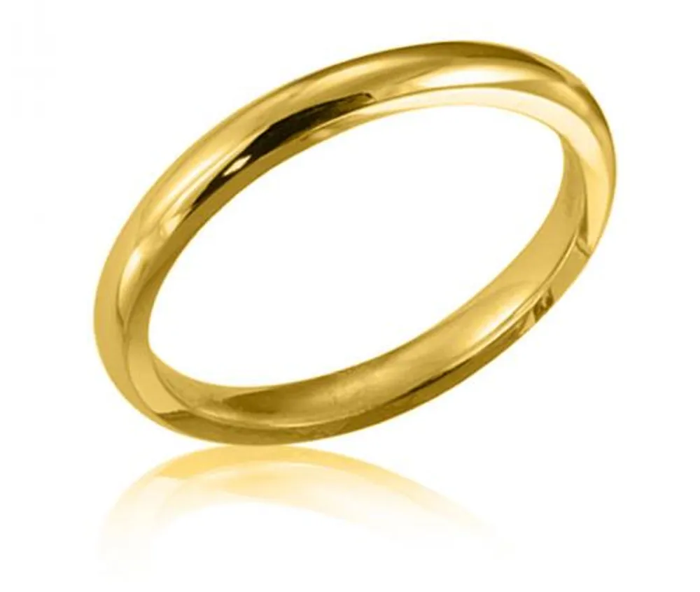 14K Yellow Gold 2mm Comfort Fit Wedding Band Size 6