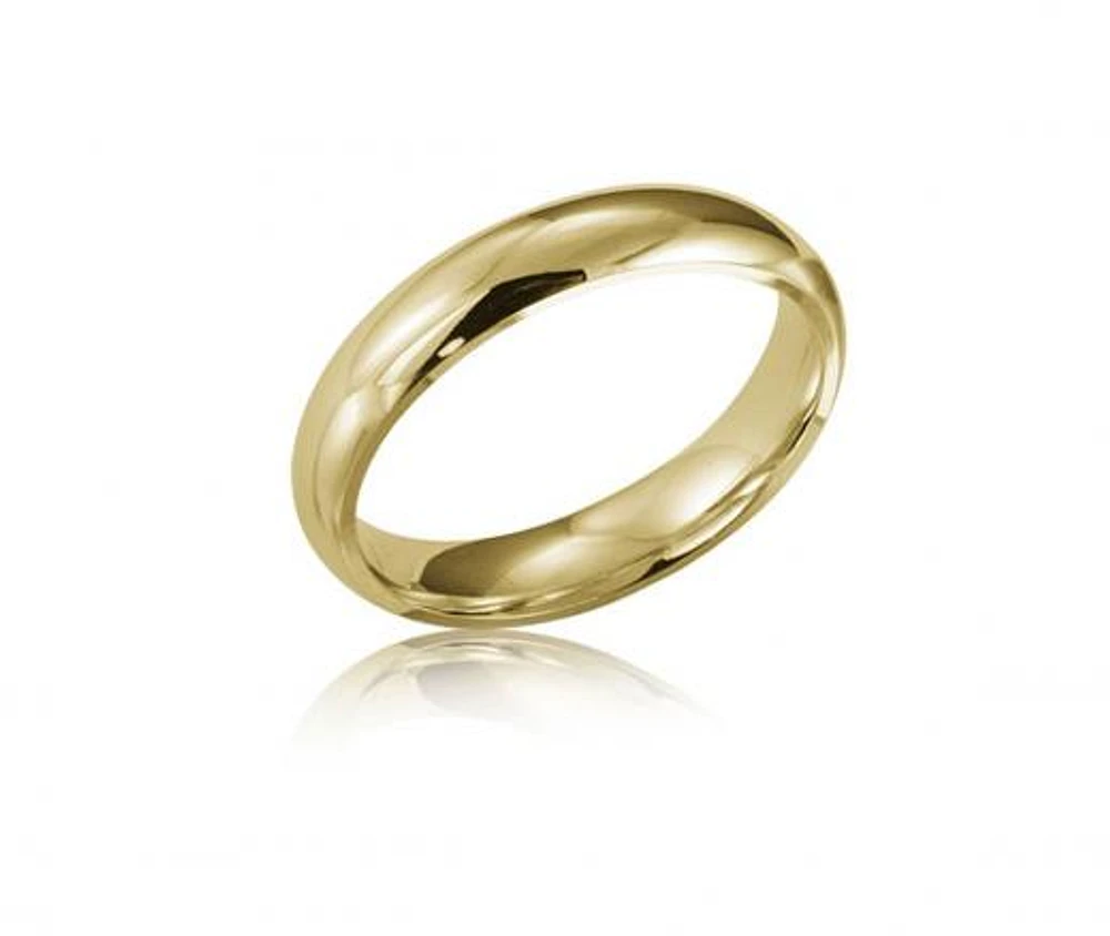 10K Yellow Gold 4mm Comfort Fit Wedding Band Size 10