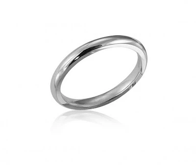 14K White Gold 2mm Comfort Fit Wedding Band Size 8
