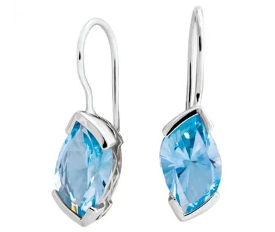 Sterling Silver Blue Topaz Fashion Earrings