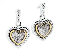 Sterling Silver 0.15CTW Diamond Heart Earrings