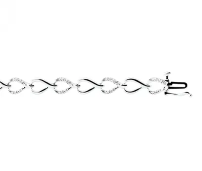 Sterling Silver 0.08CTW Diamond Bracelet