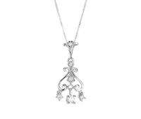 White Gold Diamond Pendant with Chain